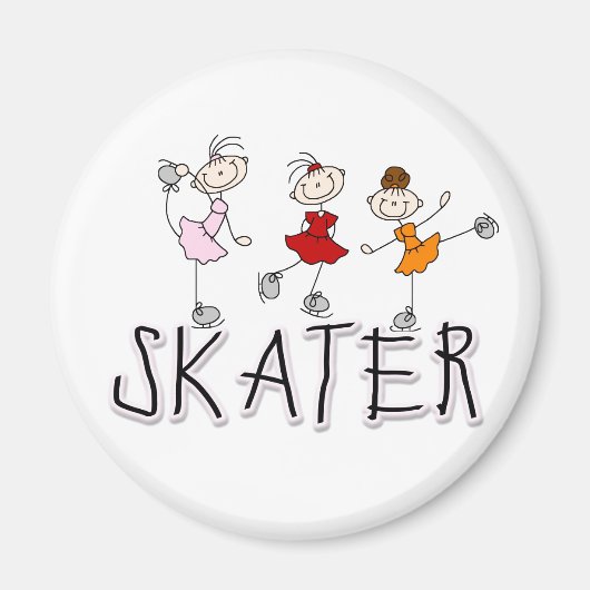 Eisläufer-Mädchen-Magnet Magnet (Vorne)