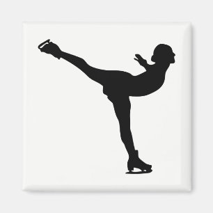Eislauffrau Silhouette Magnet