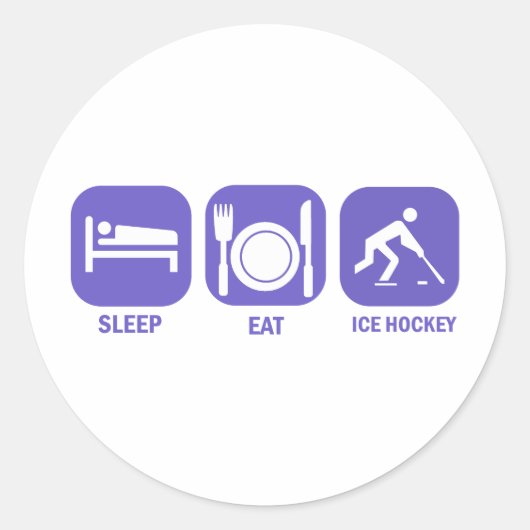 Eislaufhockey Runder Aufkleber (Vorderseite)