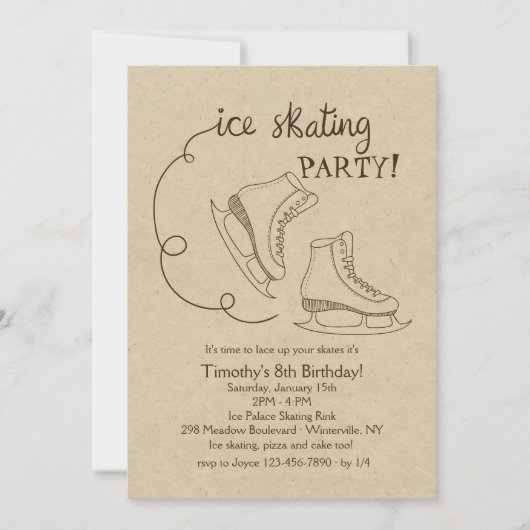 Eislaufparty Einladung (Vorderseite)