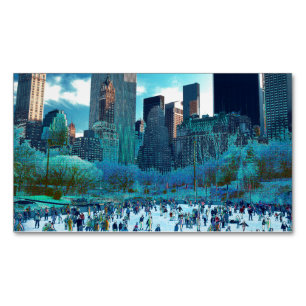 Eislaufphantasie Central Park Magnetische Visitenkarte