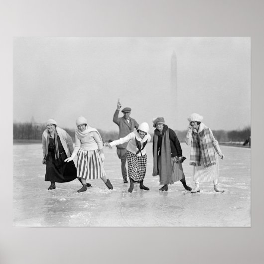Eislaufrennen, 1925. Altes Foto Poster (Vorne)