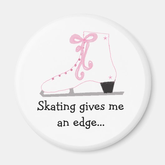 Eislaufschuh mit Spruch Magnet (Vorne)