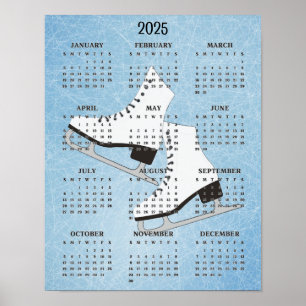 Eislaufschuhe Design 2025 Kalender Poster