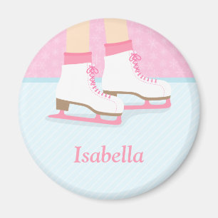 Eislaufschuhe Eislaufbahn Mädchen Personalisiert Magnet
