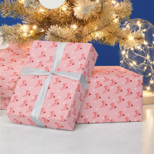 Eislaufschuhe Rosa Errötende Verpackungspapier Geschenkpapier