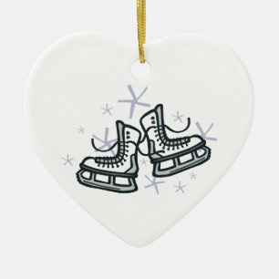 Eislaufschuhe und Schneeflocken Grafik Keramikornament