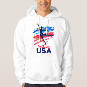 Eislauftanz Unterstützen Sie das Team T USA-Flagge Hoodie
