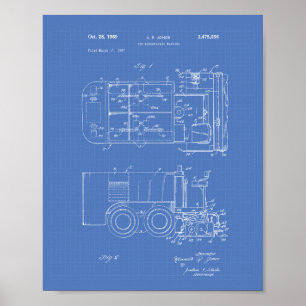 Eismaschine 1969 Patentkunst - Blaupause Poster