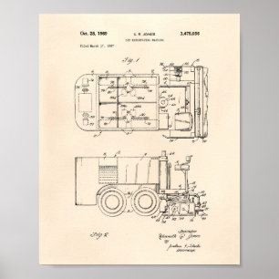 Eismaschine 1969 Patentzeichnung - Alte Patentschr Poster