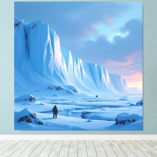 „Eismauer – Das Ende der bekannten Welt“ Leinwanddruck (Insitu (Holzboden))
