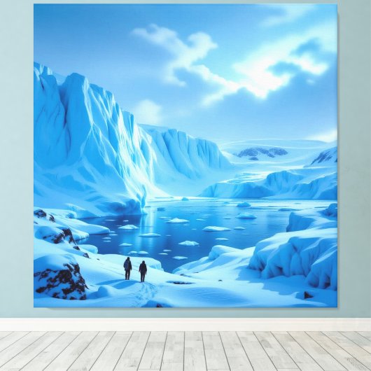 „Eismauer – Das Ende der bekannten Welt“ Leinwanddruck (Insitu (Holzboden))