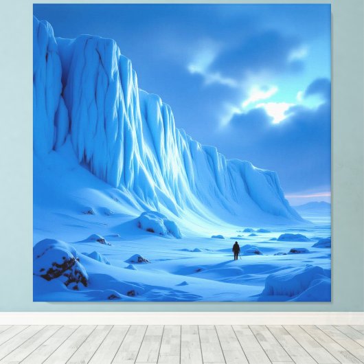 „Eismauer – Das Ende der bekannten Welt“ Leinwanddruck (Insitu (Holzboden))