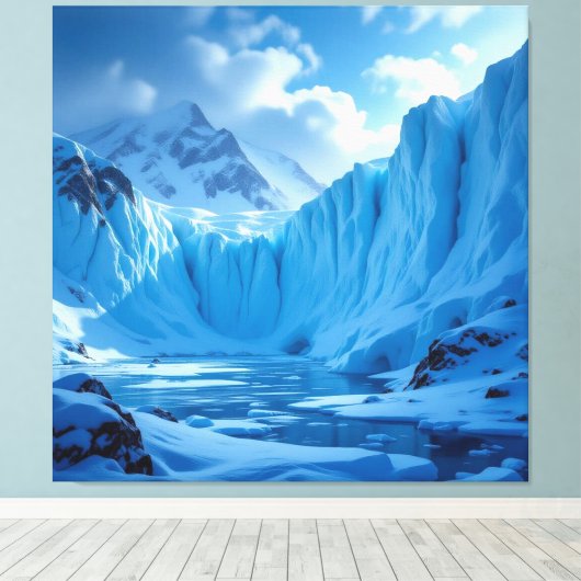 „Eismauer – Das Ende der bekannten Welt“ Leinwanddruck (Insitu (Holzboden))