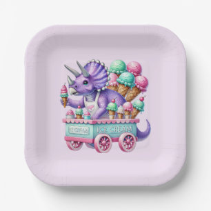 Eisparty für Kinder mit Dinosaurier-Motiv Unisex Pappteller