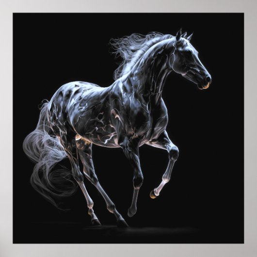 Eispferd, Abstrakte Farben, Kunstdruckmauer Poster (Vorne)