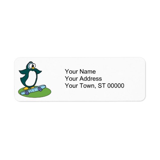 Eispinguin auf Skateboard (Vorne)