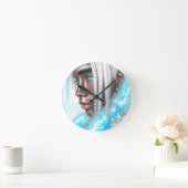 Eisprinz Melanin Black Boy Magic Bruh Winter Bro Runde Wanduhr (Zuhause)