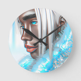 Eisprinz Melanin Black Boy Magic Bruh Winter Bro Runde Wanduhr