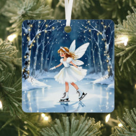 Eisprinzessin beim Schlittschuhlaufen im verzauber Ornament Aus Metall