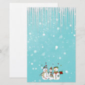 Eisräder und Schneemänner Briefpapier (Vorne/Hinten)