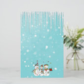 Eisräder und Schneemänner Briefpapier (Stehend Vorderseite)