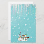 Eisräder und Schneemänner Briefpapier (Vorne/Hinten)