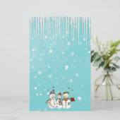 Eisräder und Schneemänner Briefpapier (Stehend Vorderseite)