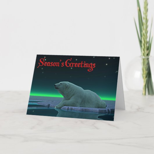 Eisrand Eisbär Feiertagskarte (Vorderseite)