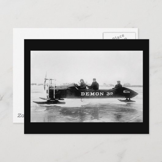 Eisrennen, Duluth, 1910er Postkarte (Vorne/Hinten)