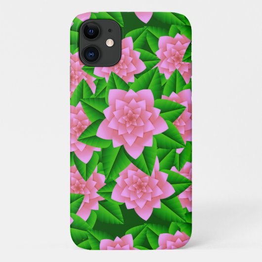 Eisrosa Kamelien und grüne Blätter Case-Mate iPhone Hülle (Rückseite)
