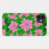 Eisrosa Kamelien und grüne Blätter Case-Mate iPhone Hülle (Rückseite (Horizontal))