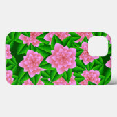 Eisrosa Kamelien und grüne Blätter Case-Mate iPhone Hülle (Rückseite (Horizontal))
