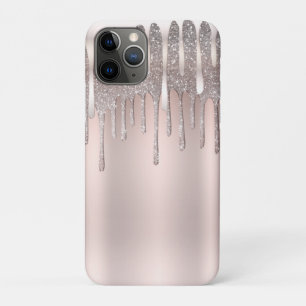 Eisrosa Roségold-Diamant-Glitter-Schimmer-Tropfdes Case-Mate iPhone Hülle