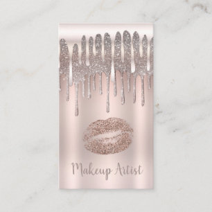 Eisrosa Roségold-Lippen küssen Diamant-Glitter-Dri Visitenkarte