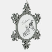 Eisschmuck - Silberschmuck - Skate Schneeflocken Zinn-Ornament (Links)