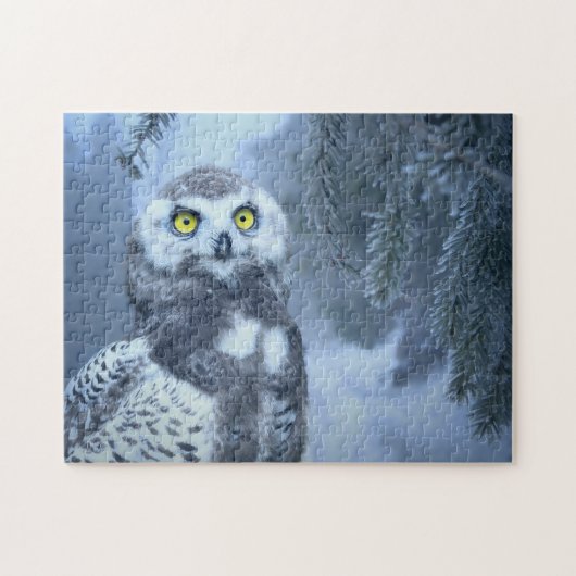 Eisschnee-Owl Vogel Winterwald Jigsaw Puzzle (Horizontal)