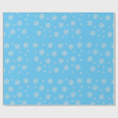 Eisschneeflocken auf blauen Weihnachten Geschenkpapier (Flach)
