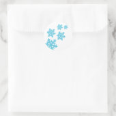 Eisschneeflocken blau runder aufkleber (Tasche)