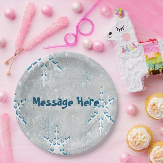 Eisschneeflocken Weihnachten Pappteller (Party)