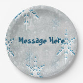 Eisschneeflocken Weihnachten Pappteller (Vorderseite)