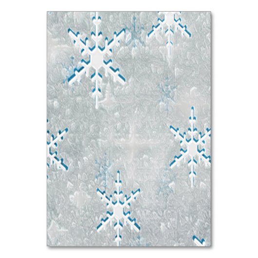 Eisschneeflocken Weihnachts-Hochzeitstisch Tischnummer (Vorderseite)
