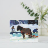 Eisschneiden, Clarence Gagnon Feiertagspostkarte (Stehend Vorderseite)