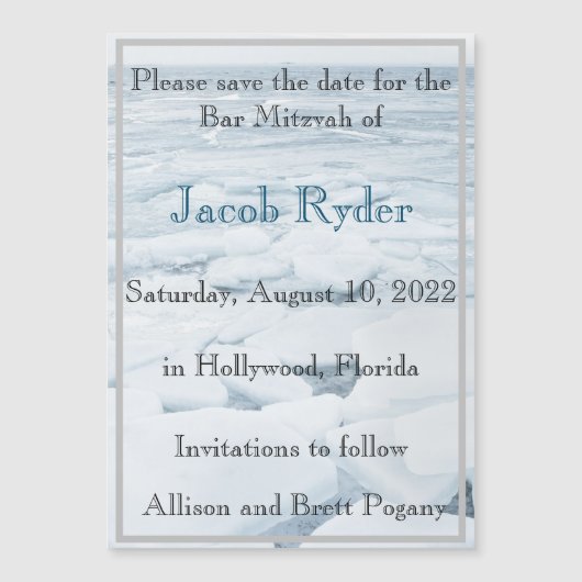 Eisscholle Magnetic Save the Date Magnetkarte (Vorderseite)