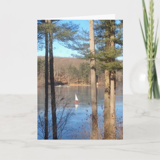 Eissegeln auf dem See — Feiertagskarte (Vorderseite)