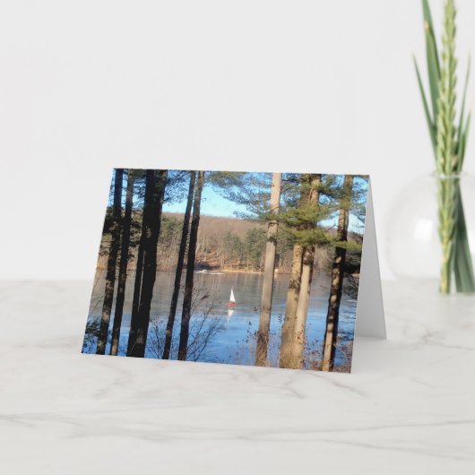 Eissegeln auf dem See — Feiertagskarte (Vorderseite)