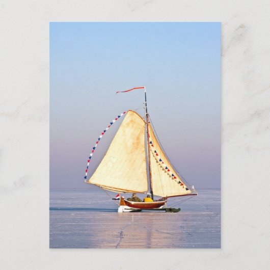 Eissegeln in den Niederlanden Postkarte (Vorderseite)