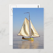 Eissegeln in den Niederlanden Postkarte (Vorne/Hinten)