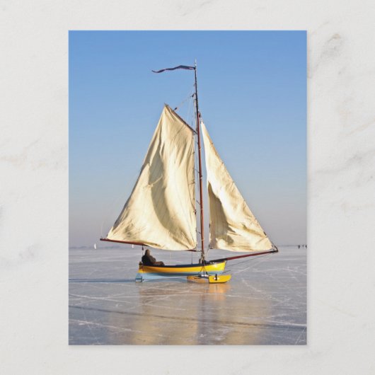 Eissegeln in den Niederlanden Postkarte (Vorderseite)