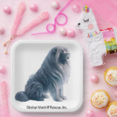 Eissitzende TibetanMastiff Papierplatte 9" q Pappteller (Party)